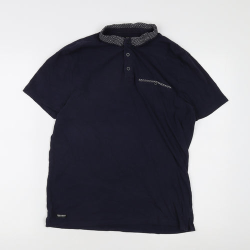 Threadbare Men's Blue Polo Shirt M Regular Fit Casual