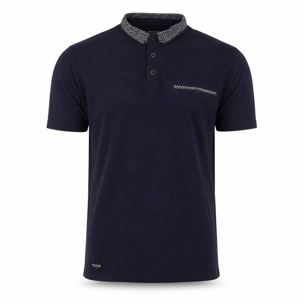 Front view of Threadbare Men's Blue Polo Shirt M Regular Fit Casual