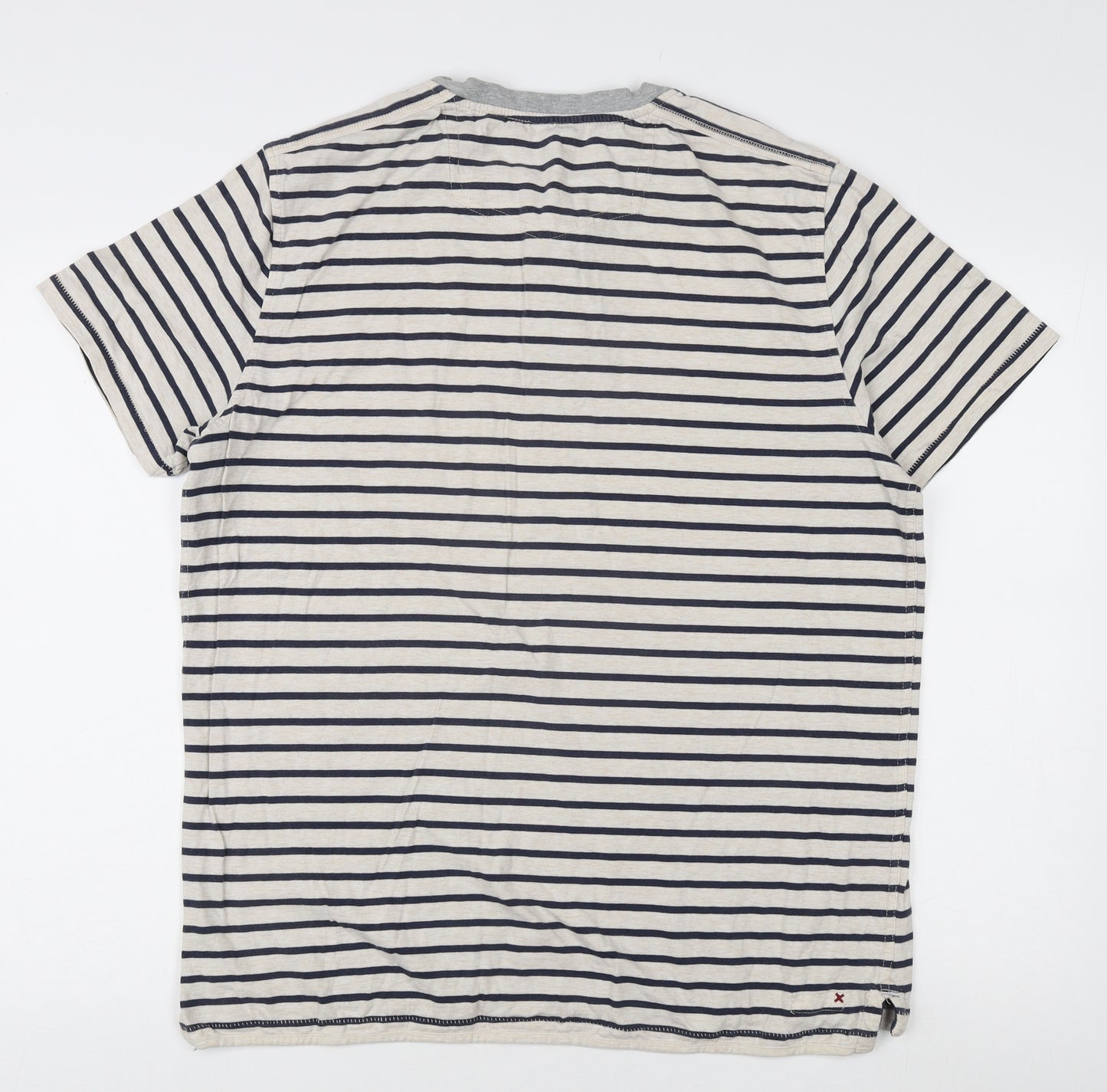Fat Face Men's Multicoloured Striped Henley T-Shirt L