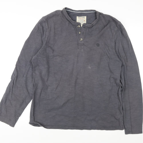 Fat Face Men's Grey Henley Long Sleeve T-Shirt L