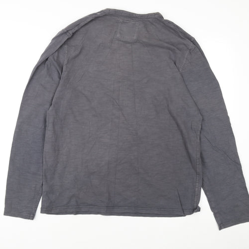 Fat Face Men's Grey Henley Long Sleeve T-Shirt L