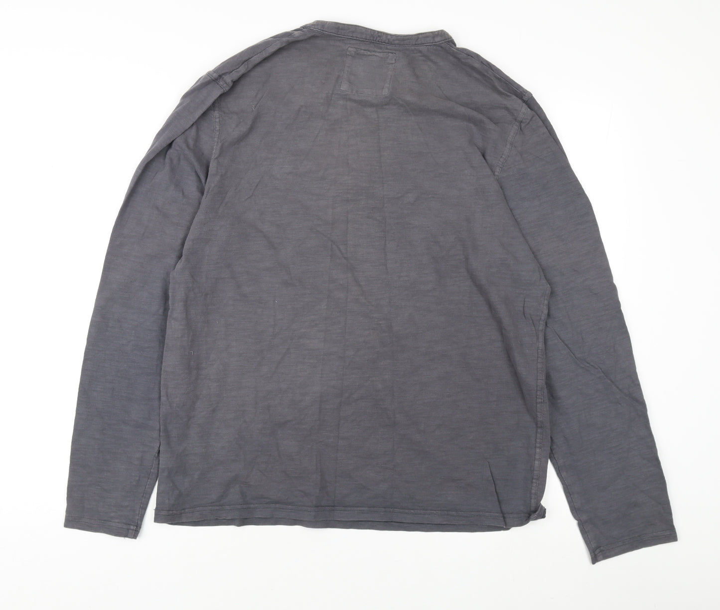 Fat Face Men's Grey Henley Long Sleeve T-Shirt L