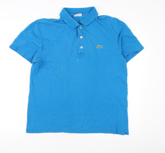 Lacoste Men's Blue Polo Shirt, S, Casual Solid Logo