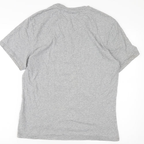 Napapijri Men's Grey XL Logo T-Shirt, Short Sleeve