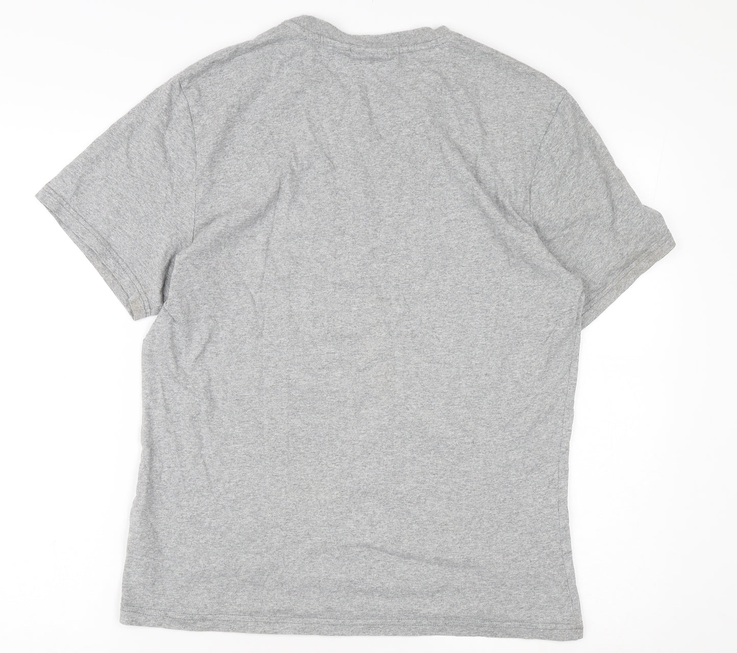 Napapijri Men's Grey XL Logo T-Shirt, Short Sleeve