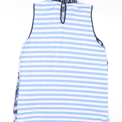 Marc Aurel Women's Blue Floral Tank Top, Size 8, Casual