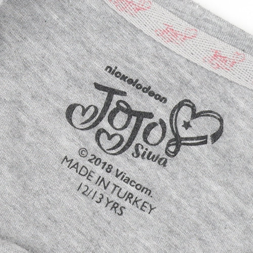 JoJo Siwa Girls Grey Sequined T-Shirt 12-13 Years
