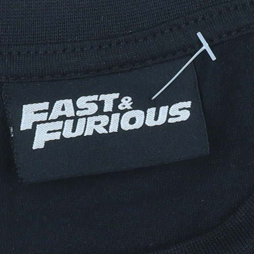 Fast & Furious Men's Black Cotton T-Shirt, Medium, Movie Style