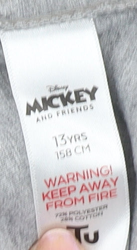 Disney Girls Grey Mickey Mouse T-Shirt - 13 Years