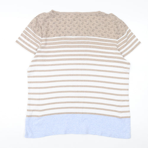 Maine Women's Beige Stripe T-Shirt Size 20