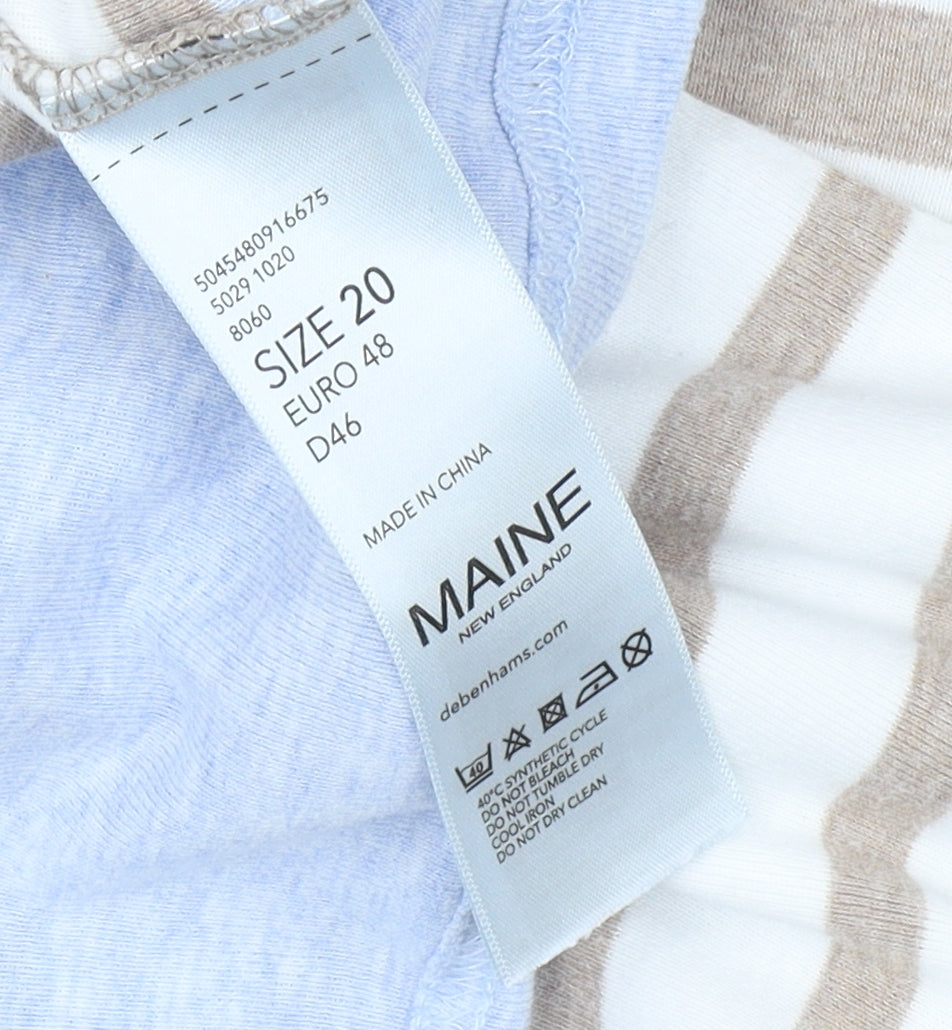 Maine Women's Beige Stripe T-Shirt Size 20