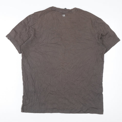 Champion Men's Grey Cotton T-Shirt - M, Regular Fit