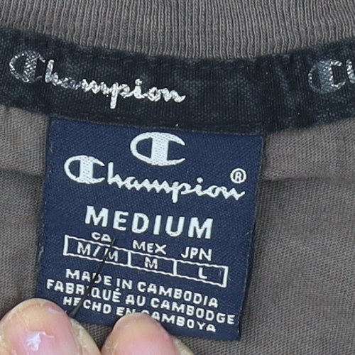 Champion Men's Grey Cotton T-Shirt - M, Regular Fit