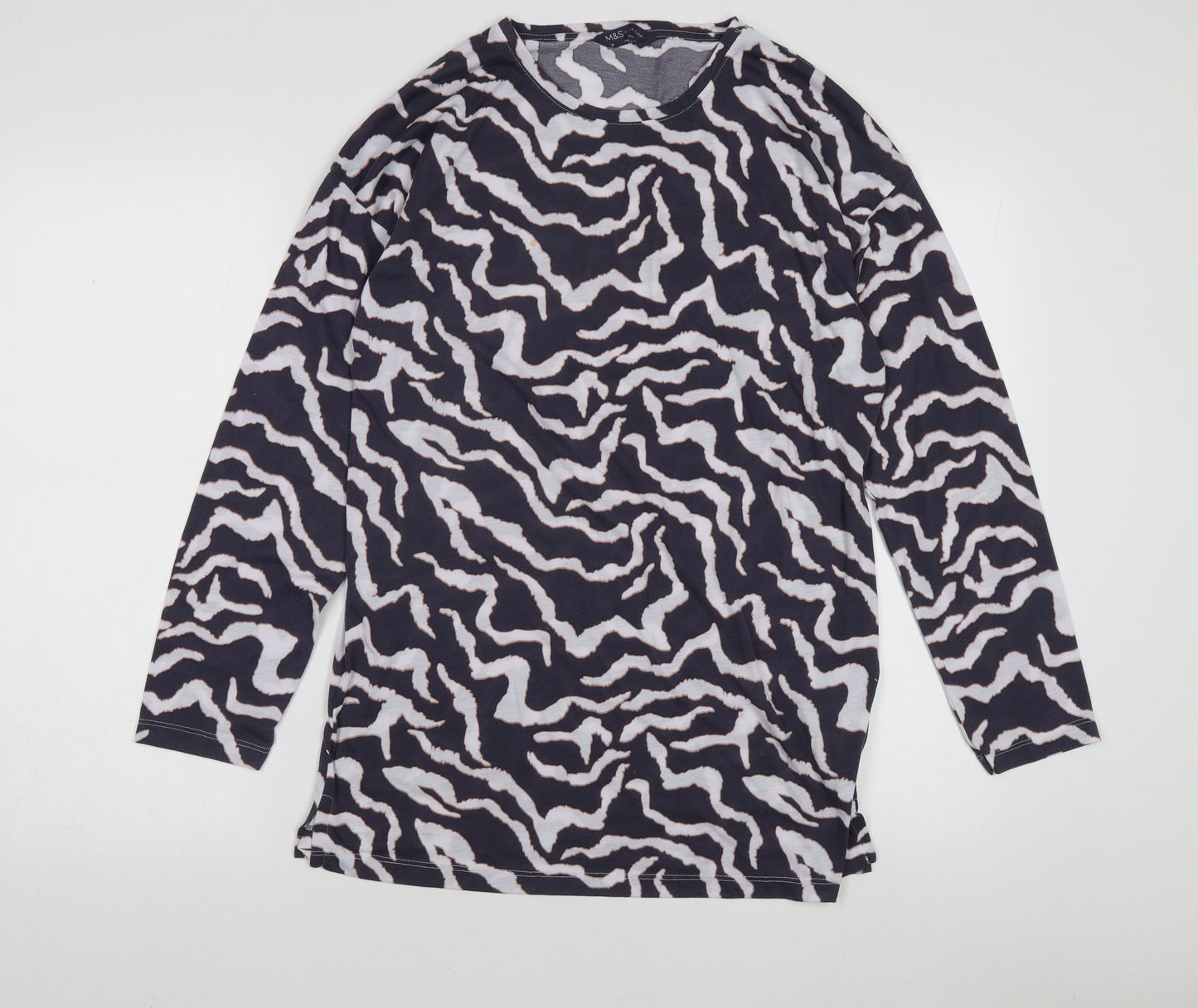 Marks and Spencer Women's Black Animal Print T-Shirt
