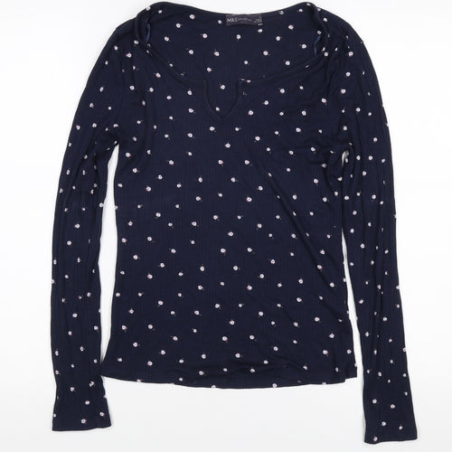 Marks and Spencer Women's Blue Floral Blouse Size 10