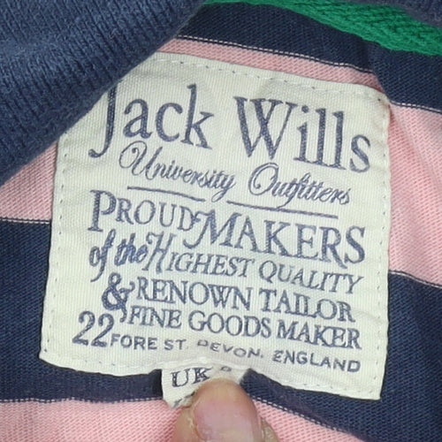 Jack Wills Women's Striped Polo Shirt Size 10