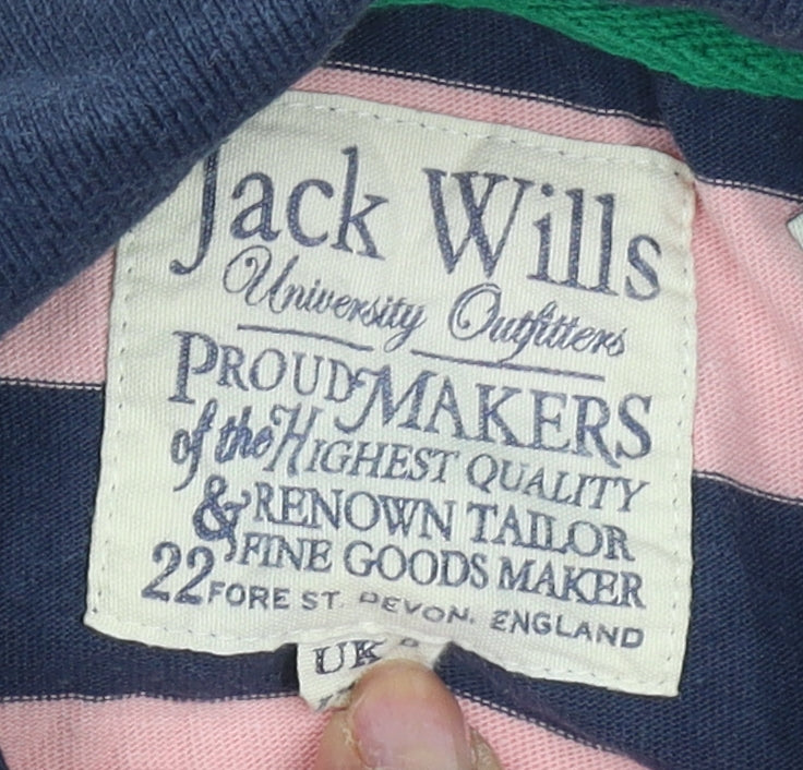 Jack Wills Women's Striped Polo Shirt Size 10