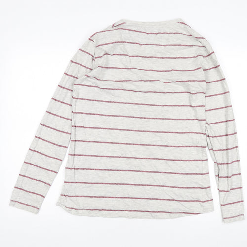 Tog Twenty Four Women's Grey Striped Henley T-Shirt Size 12