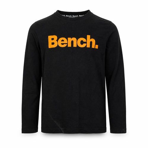 Bench Boys Black Long Sleeve T-Shirt 7-8 Years Logo Casual