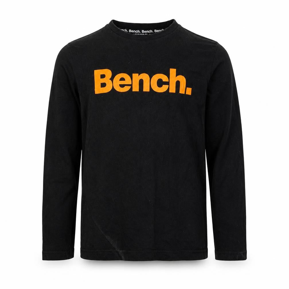 Bench Boys Black Long Sleeve T-Shirt 7-8 Years Logo Casual