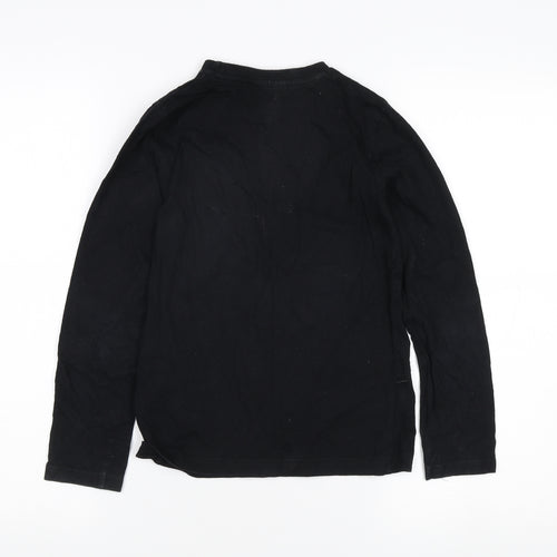 Bench Boys Black Long Sleeve T-Shirt 7-8 Years Logo Casual