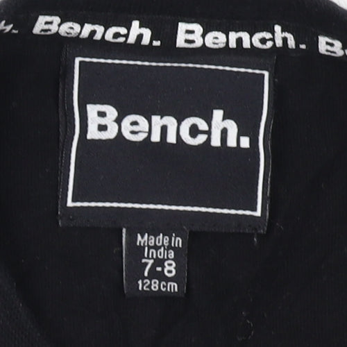Bench Boys Black Long Sleeve T-Shirt 7-8 Years Logo Casual