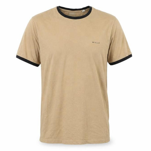Jack Wills Men's Beige Crew Neck T-Shirt, Logo Accent Size S