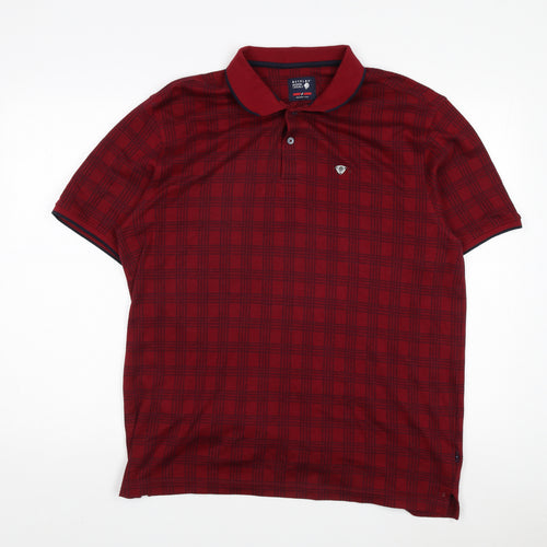 Netplay Men’s Red Check Polo Shirt XL Short Sleeve