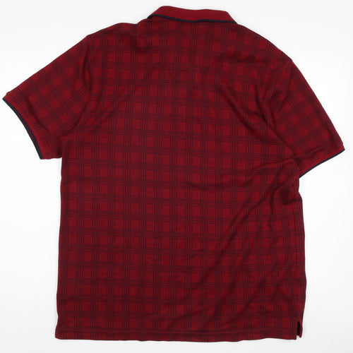 Netplay Men’s Red Check Polo Shirt XL Short Sleeve