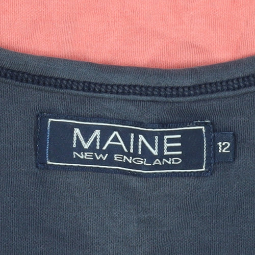 Maine Women's Pink V-Neck T-Shirt Size 12