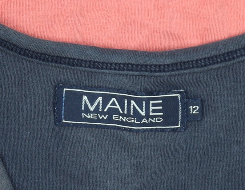 Maine Women's Pink V-Neck T-Shirt Size 12
