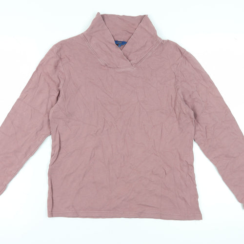 Cotton Traders Women's Pink Cowl Neck T-Shirt Size 16