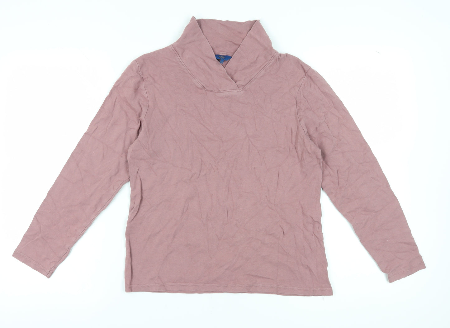 Cotton Traders Women's Pink Cowl Neck T-Shirt Size 16