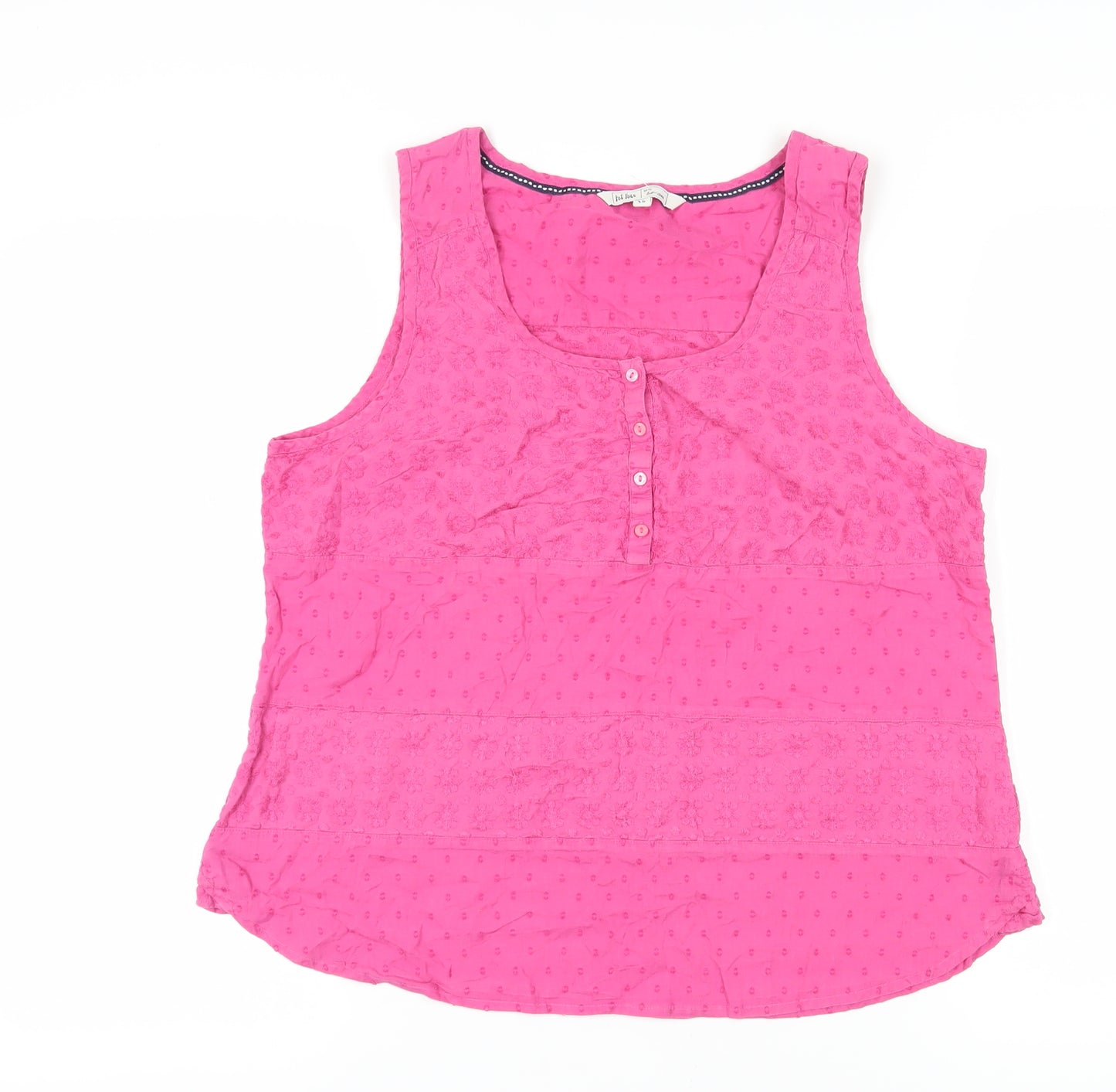 Fat Face Women's Pink Cotton Tank Top, Size 14