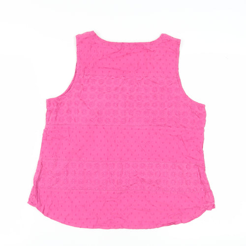 Fat Face Women's Pink Cotton Tank Top, Size 14