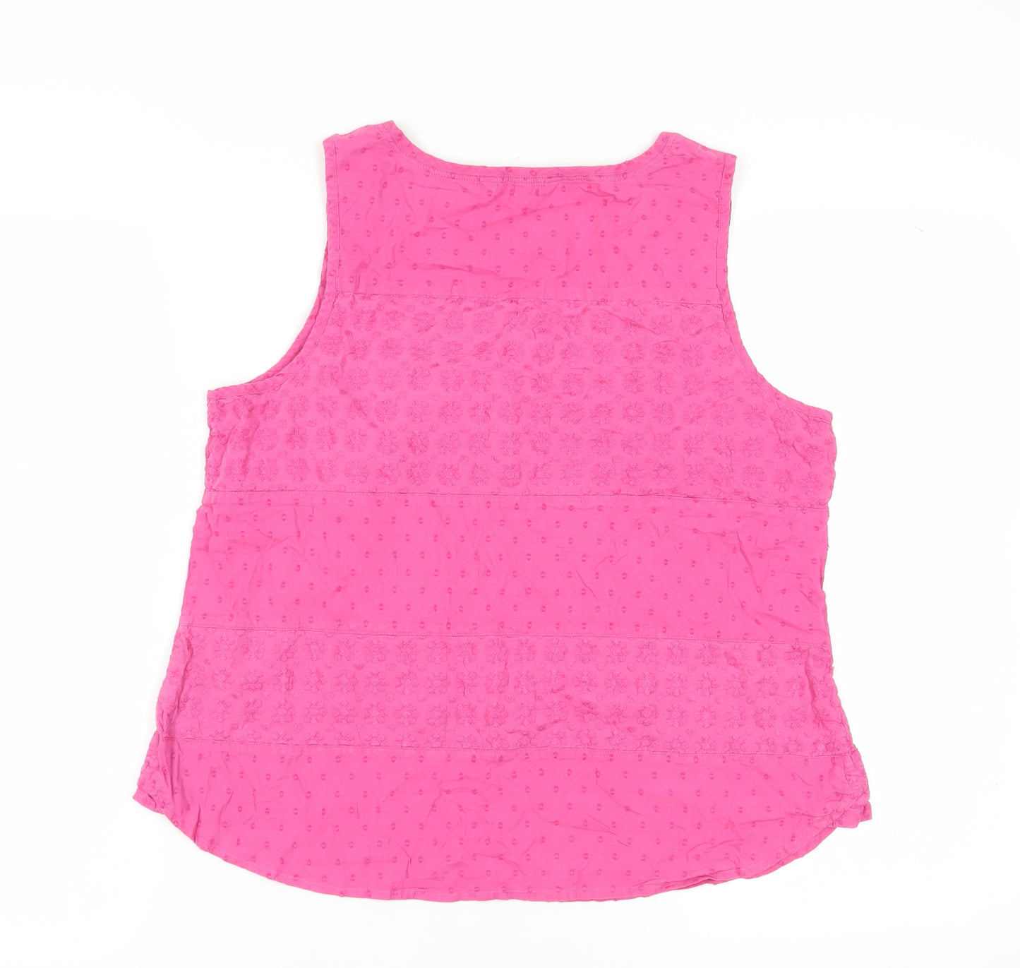Fat Face Women's Pink Cotton Tank Top, Size 14