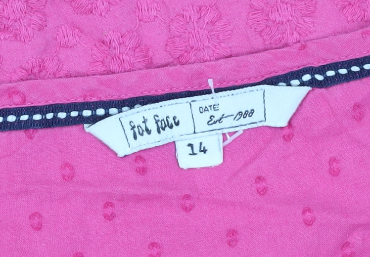 Fat Face Women's Pink Cotton Tank Top, Size 14