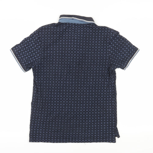 Jack & Jones Blue Geometric Polo Shirt - Men's S