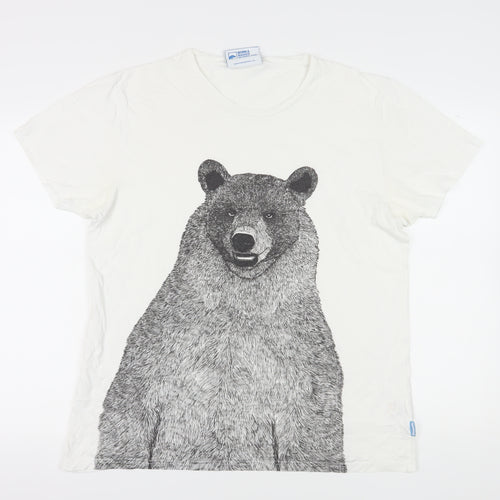 Supremebeng White XL Men's Graphic Bear T-Shirt