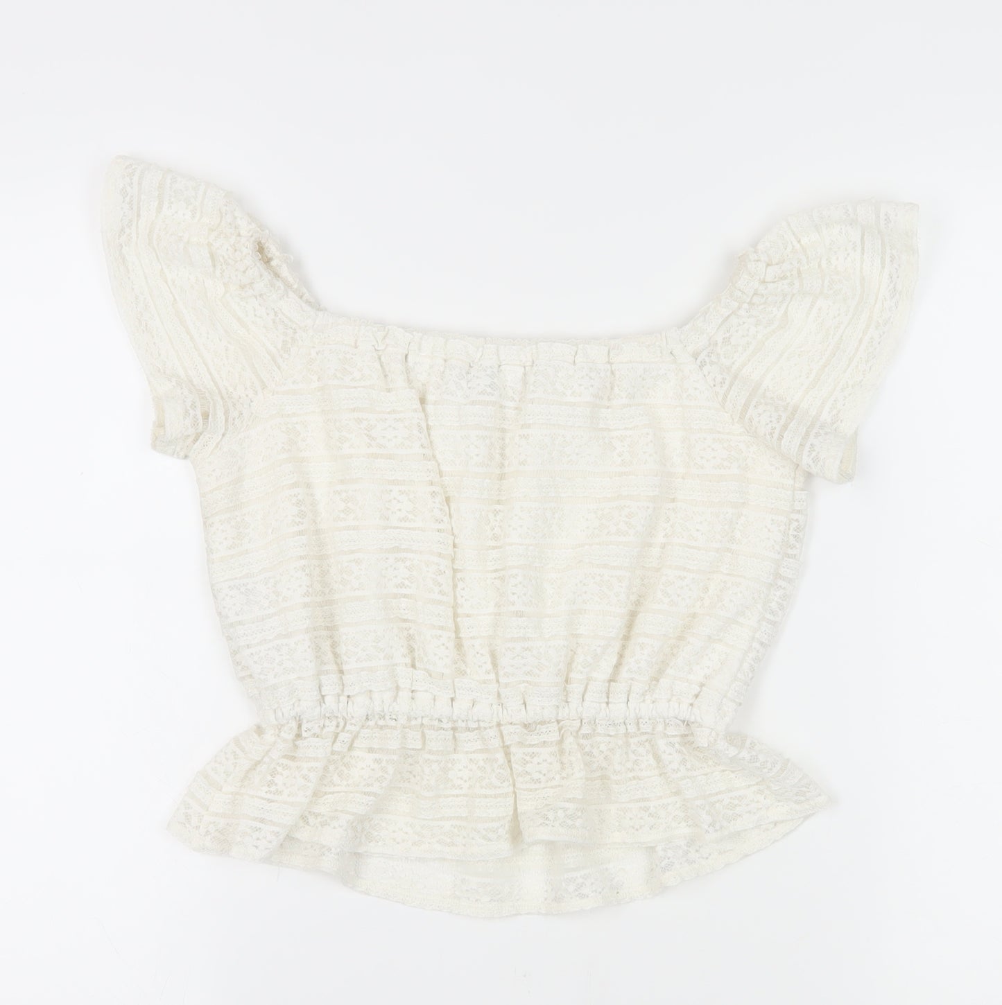 Miss Selfridge Women's Ivory Peasant Blouse Size 10