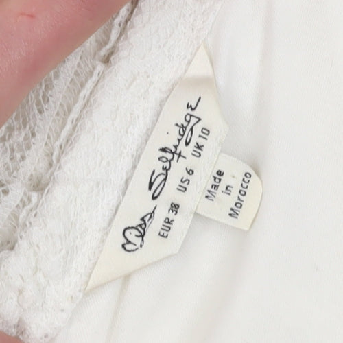 Miss Selfridge Women's Ivory Peasant Blouse Size 10