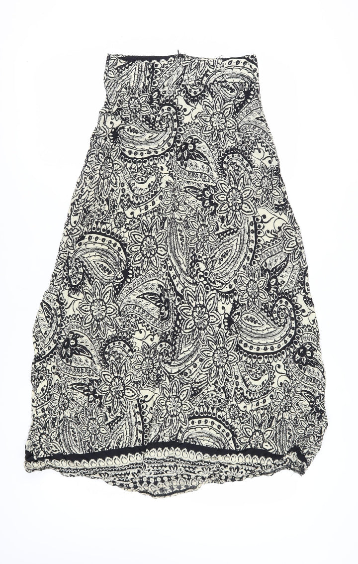 Apricot Women's Paisley A-Line Skirt, Size 8, Black, Knee Length