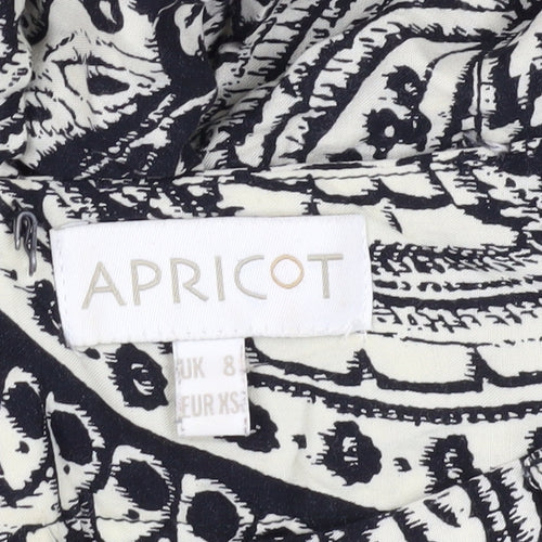 Apricot Women's Paisley A-Line Skirt, Size 8, Black, Knee Length