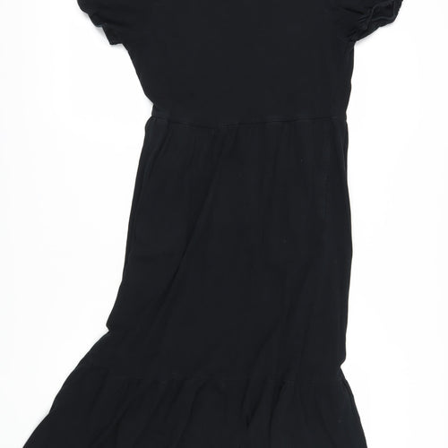 Next Women's Black Midi Shift Dress Size 12