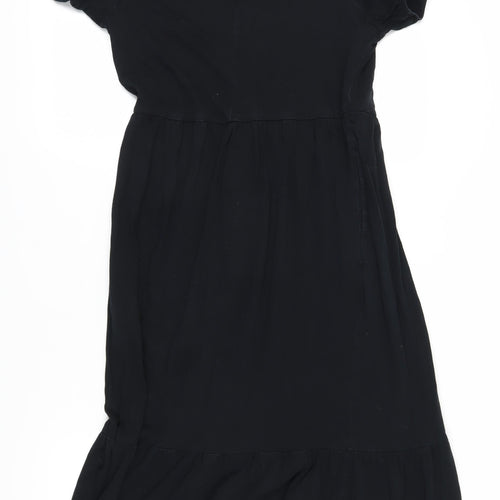 Next Women's Black Midi Shift Dress Size 12