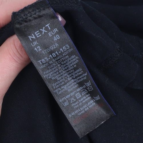 Next Women's Black Midi Shift Dress Size 12