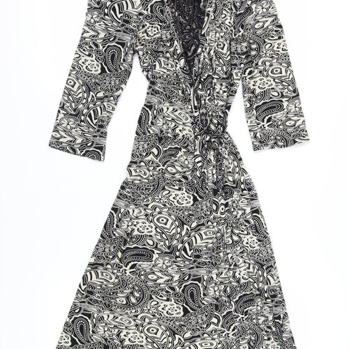 New Look Women's Black Paisley Midi Wrap Dress