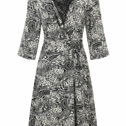 New Look Women's Black Paisley Midi Wrap Dress