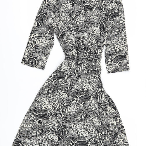 New Look Women's Black Paisley Midi Wrap Dress