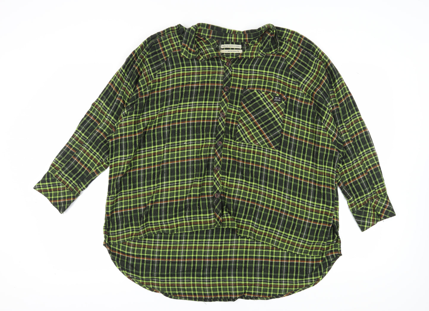 Urban Outfitters Unisex Green Plaid Button-Up Shirt